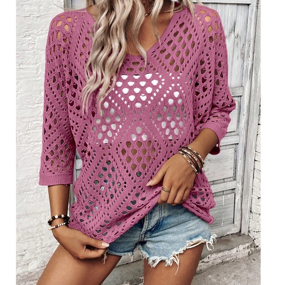 Cozy Semi Sheer Lightweight One Shoulder Top - Picture 6 of 11